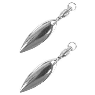 Major Fish Screw Spinner Blatt Blade 2 Stück Ködertuning Willow Silber Wirbel