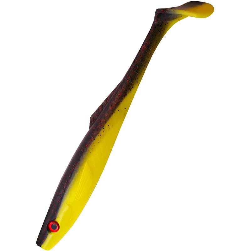 K.P Baits Pike Shad Hecht XXL Gummifisch Swimbait 9" 22,5 cm 013 Schwarz Gelb