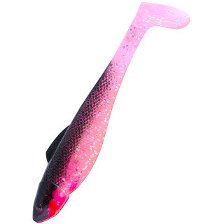Relax Ohio Shad Gummifisch 5" 12,5 cm 5 Stück 331 hot pink-Glitter Perleffekt / schwarz