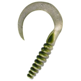 Shadxperts SX XXL Grub Twister 27-48 cm Big Bait 135 Goldpearl Glitter Boddengrün