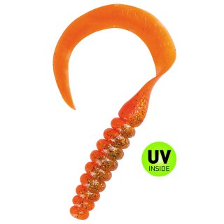 Shadxperts SX XXL Grub Twister 27-48 cm Big Bait B032 Orange Klar Schwarz Glitter