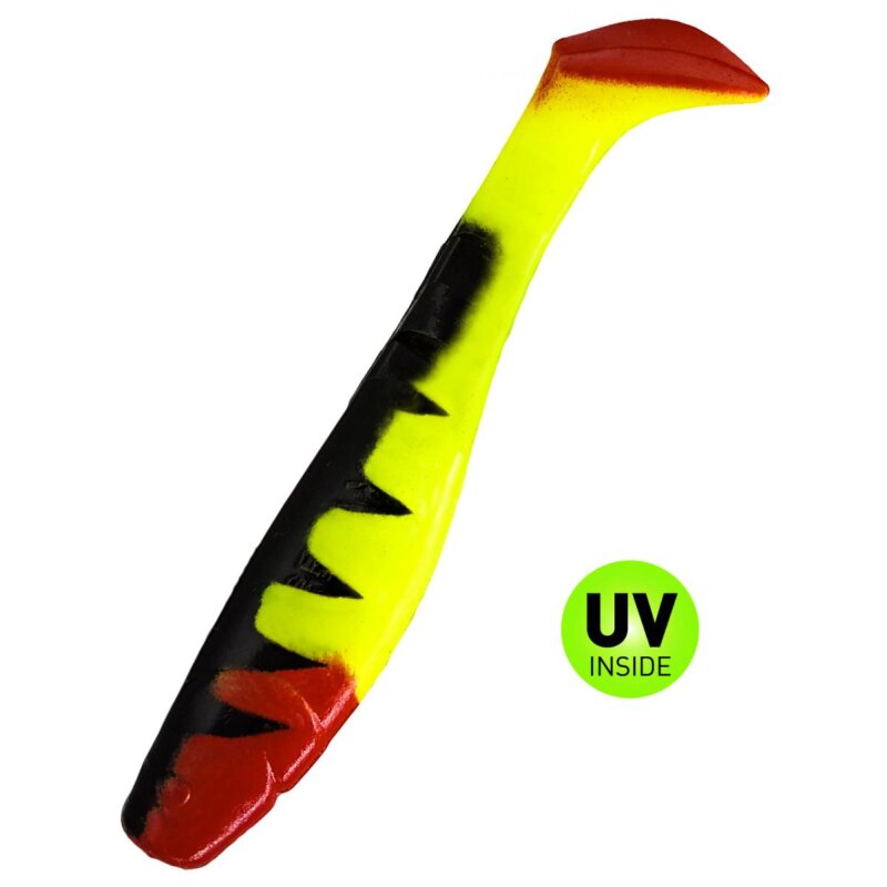 Relax Kopyto 4" Classic Zander Special 5 Stück 055Z fluogelb / Zander / red tail