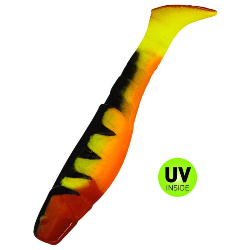 Relax Kopyto 4" Classic Zander Special 5 Stück 055ZO fluogelb / Zander / bauch: orange / red tail