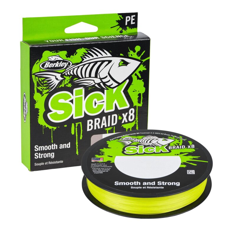 Berkley Sick Graid Flame Green geflochtene Angelschnur 150 m