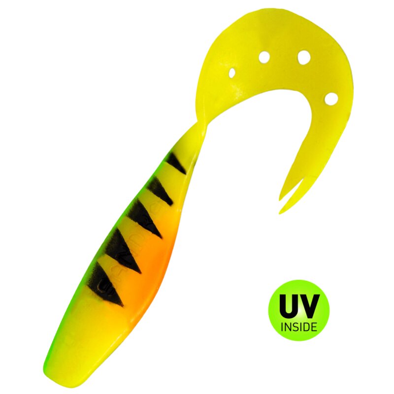 Delalande Sandra Twister 3,5 " 9 cm Fluogelb Schwarz Zander