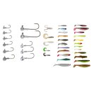 Relax Gummifische Sonderbox mit Jigköpfen und Zubehör 40- tlg