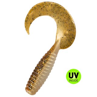 Shadxperts Xtra Fat Grub 5,5" 5 Stück B023 Goldpearl Motoroil Glitter