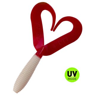 Relax DTT Doppelschwanz Twister 10 cm 10 Stück 048 Reinweiss Red Tail