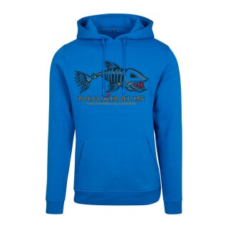 Maximus Angelhoodie Pullover Hoody mit Fisch Motiv Cobalt Blue - Größe XL