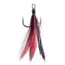 BKK Feathered Spear-21 SS Treble Hook - Red/Black 1 - 3 Stück