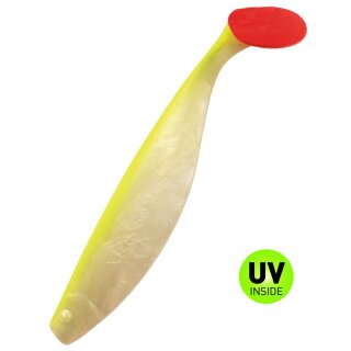 Shadxperts Xtrasoft 7" 18 cm Hecht Gummiköder 2 Stück Goldperl Fluogelb