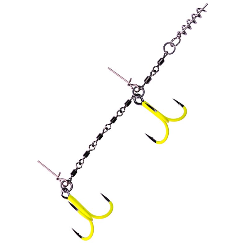 Major Fish Heavy Stinger Pike Rig UV Gelb