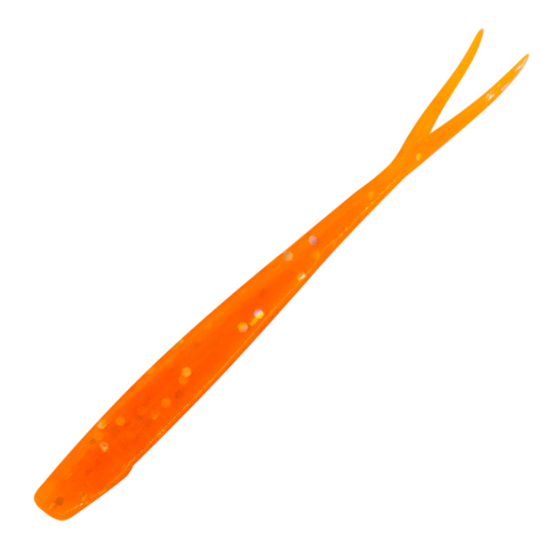 Relax Oklahoma 7" 18 cm Gummiköder Vertikal Pelagisch V-Tail 5 Stück Klar Fluoorange Glitter