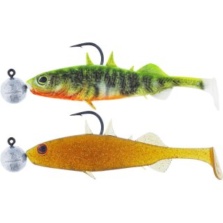 Westin Stanley the Stickleback Shadtail mit Jighead 7,5 cm 2 Stück Darkwater Mix