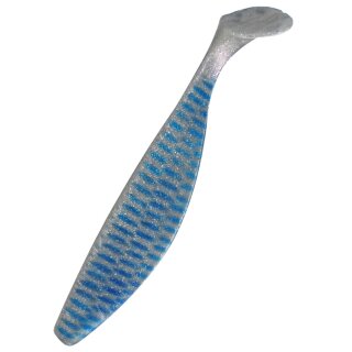 Relax Kopyto Shad 9" 23 cm Gummifisch 035A Perlweiss-Glitter / blau gestreift