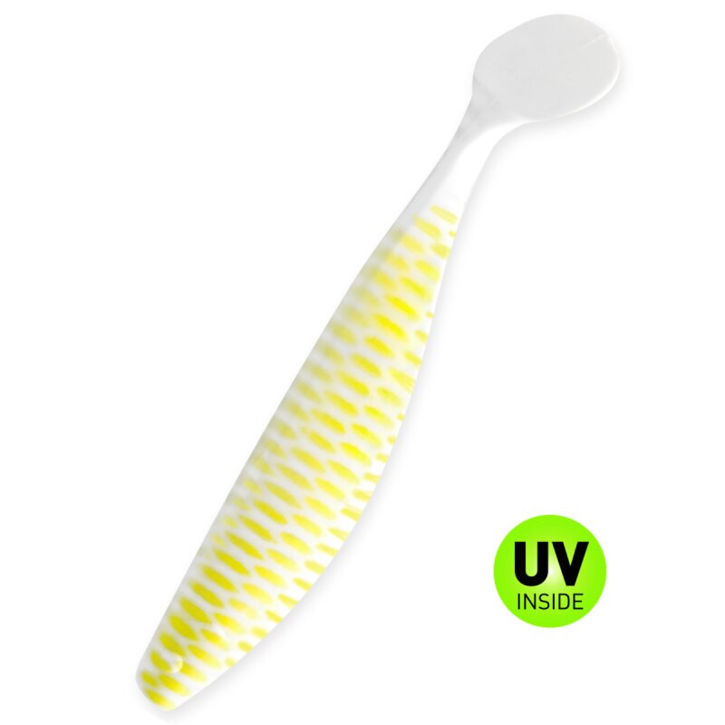 05A Reinweiss / fluogelb gestreift