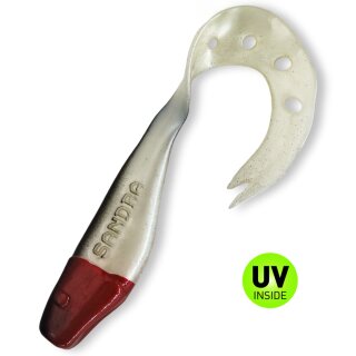 Delalande Sandra Twister 6" 15 cm Perlweiss Schwarz Red Head