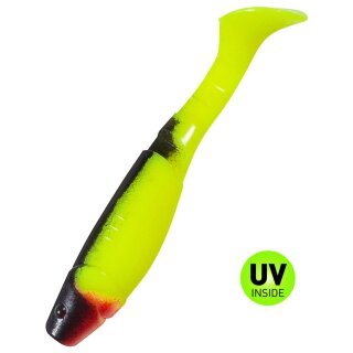 Relax Kopyto 4L 10 cm Gummifische 10 Stück 056 Fluogelb Schwarz