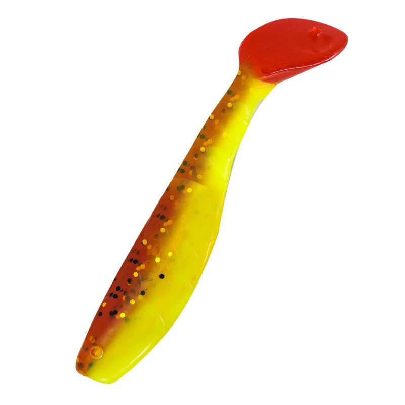 B110RT fluogelb / olivebraun-Glitter / red tail