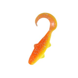Relax Banjo 1" 50 Stück (SX Banjo Twister 1" ca. 3,5 cm) B033 fluogelb  / orange-silber Glitter