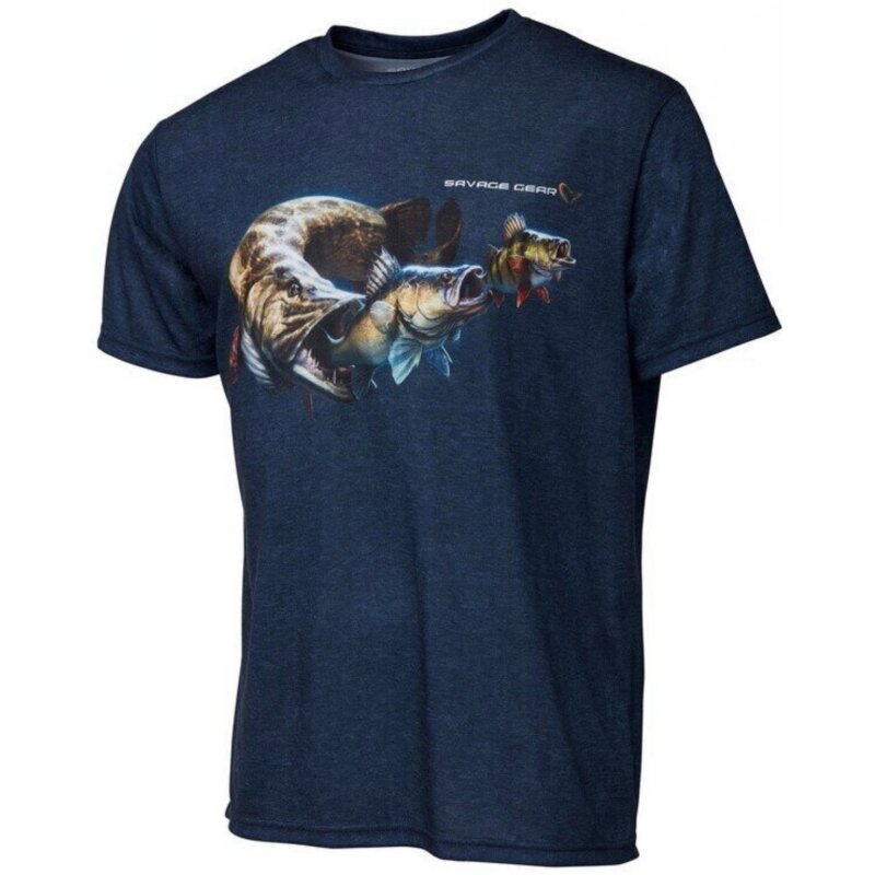 Savage Gear Cannibal T Shirt Blau