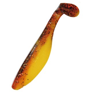 Relax Kopyto Shad Gummifisch 5" 12,5 cm 5 Stück B017 gelb / motoroil Glitter