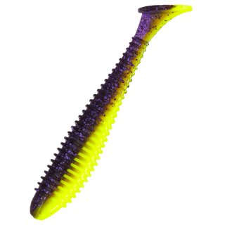 BBB Pro Swimmer 2.8" 7 cm Gummiköder Shad 8 Stück Purple Glitter/Opaque Chartreuse