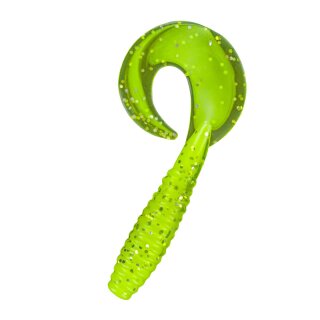 Relax Twister VR5" 25 Stück (SX Twister 4" ca. 8,0 cm) B034 fluogelb  / fluogrün-glitter