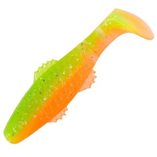 Relax Clonay 2" 25 Stück (SX Killer Shad 2" ca. 5,0 cm) B141  orange-Glitter / fluogrün-Glitter