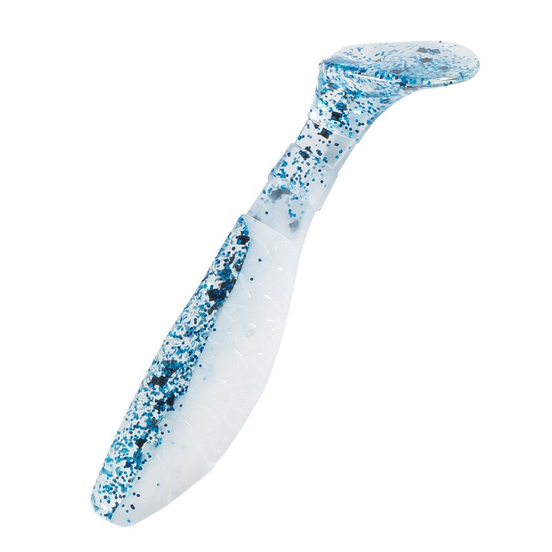 B078 reinweiss / klar blau Glitter