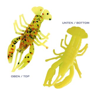 Relax Crawfish 2" 6,5 cm 5 Stück (SX Baby Crawfish 2") 08 fluogelb-kristall-gl. kupfer+schwarzer Glitter