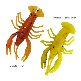 Relax Crawfish 2" 6,5 cm 5 Stück (SX Baby Crawfish 2") B17 gelb / motoroil Glitter