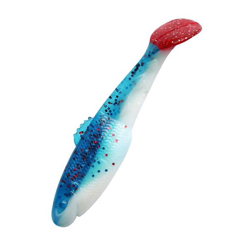 B078RT reinweiss / klar blau Glitter / red tail