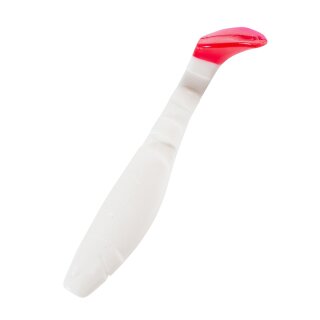 Relax Kopyto 4L 10 cm Gummifische 10 Stück 001RT reinweiss / red tail