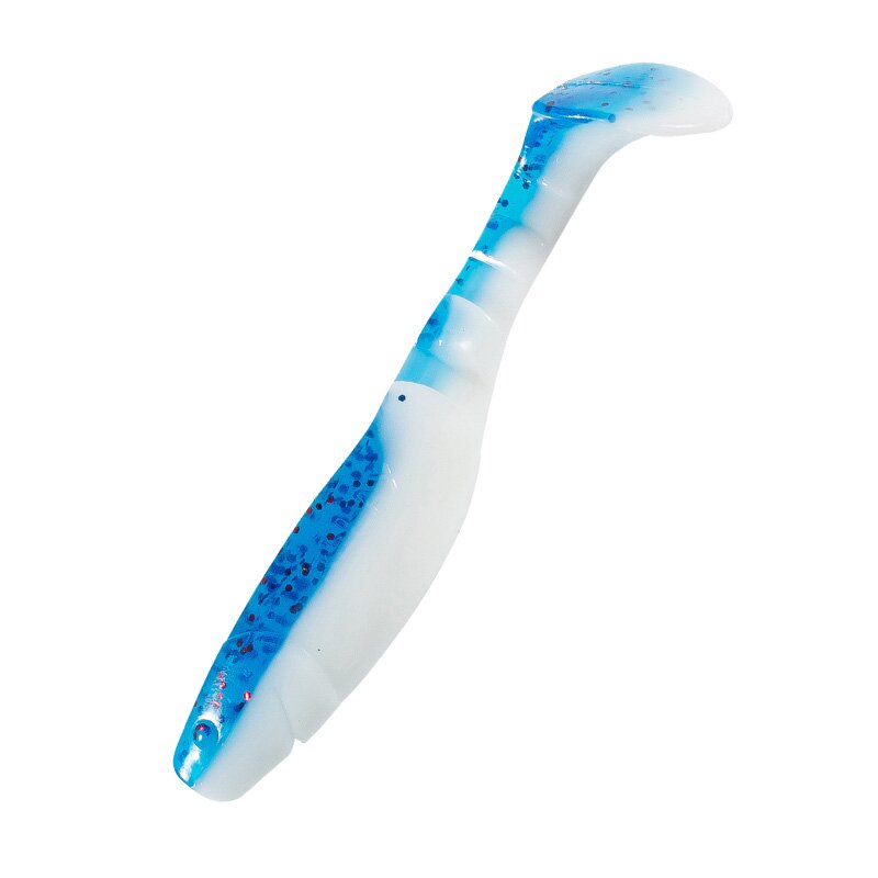 B078 reinweiss / klar blau Glitter