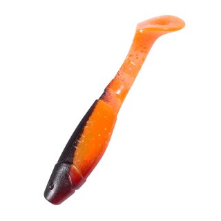 Relax Kopyto 4L 10 cm Gummifische 10 Stück 122 fluoorange-Glitter / schwarz