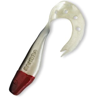 Delalande Sandra 4,5" 10 Stück (ca. 12 cm) 008RH  perlweiss / schwarz / red Head