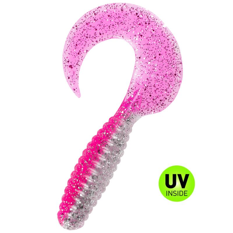 B315 klar silber Glitter / hot pink Glitter
