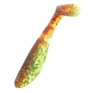 Kopyto-Classic 2,5" (ca.7 cm) 10 Stück im Original Relax ZIP BAG B054 grün (chartreuse)-Glitter / motoroil Glitter