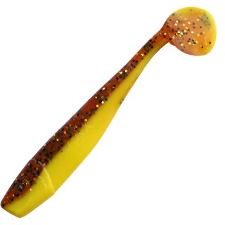 Relax King Shad 3" 10 Stück (ca. 8,0 cm) B017 gelb / motoroil Glitter