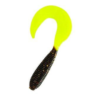 Relax Twister Barsch Zander 10 cm 10 Stück 304 motoroil gold glitter / fire tail