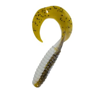 Relax Twister VR5" - 10 Stück (SX Twister 4" (ca. 8,0 cm) B072 reinweiss / olivebraun-Glitter