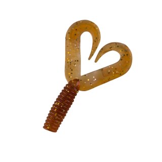 Relax Twister 2" Doppelschwanz - 10 Stück (SX Twister 2" Doubletail regulär ca. 4,5 cm) 101 klar bernstein glitter