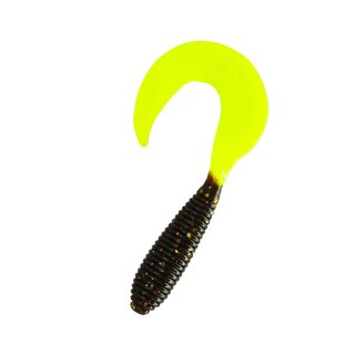 Relax Twister 3" - 10 Stück (SX Twister 2,5" regulär ca. 6,0 cm) 304 motoroil gold glitter / fire tail
