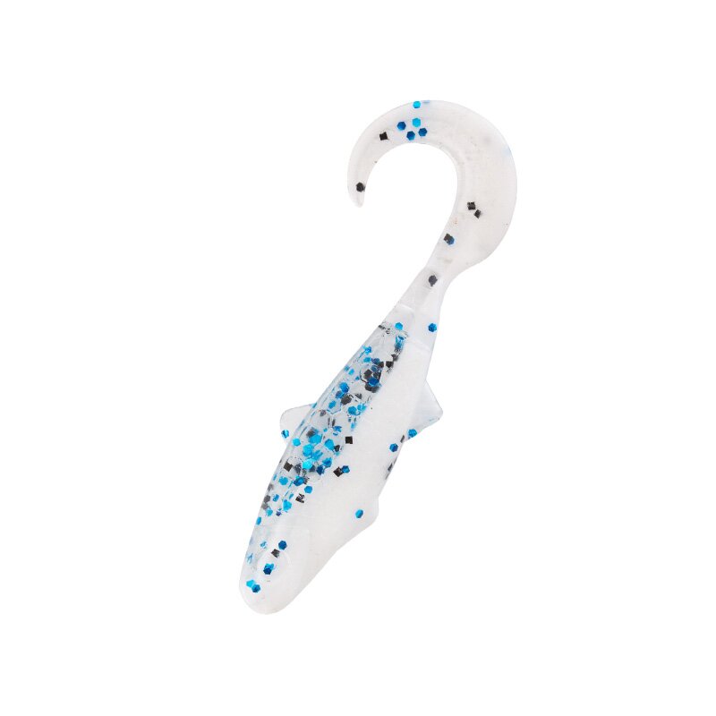 B078 reinweiss / klar blau Glitter